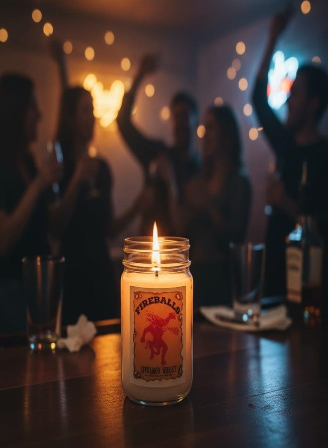 S&M Candle Factory شمعة فايربولز برائحة القرفة والويسكي ~ "شمعة بالمكسرات" ~ شمعة مصنوعة من شمع الصويا الطبيعي الفاخر ~ شمعة ساخرة ~ معطرة للغاية (برطمان 12 أونصة) - Image 4
